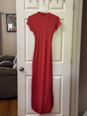 Burnt Orange Maxi Dress/ Open Back